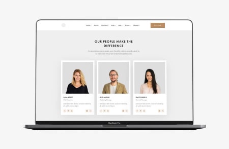 Website on laptop
