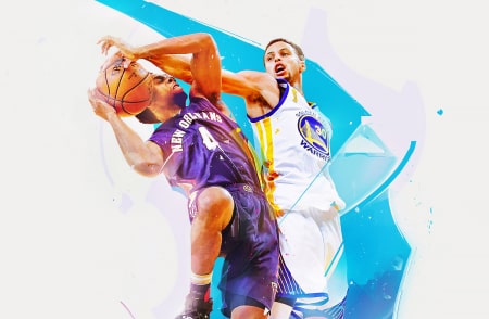 two basketball players