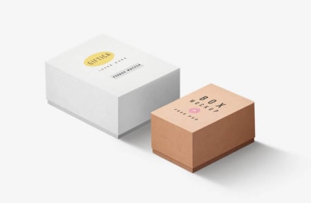 one white box and one brown box